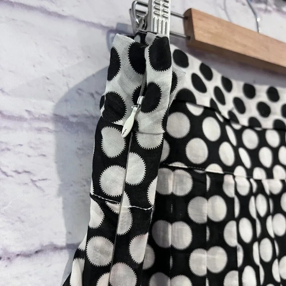 Alfani Size 10 Cotton A-Line Skirt Polka Dot Skirt Lined Pleated - Picture 4 of 9